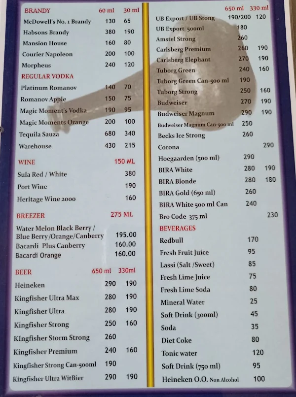 Ujwal Restaurant menu 