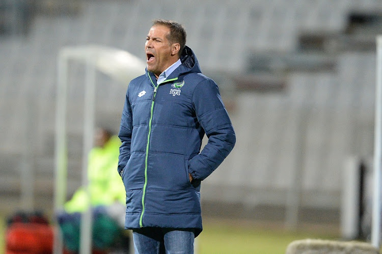 Roger De Sa during the National First Division Promotion and Relegation Playoff match between Platinum Stars and Jomo Cosmos at Vosloorus Stadium on May 23, 2018 in Rustenburg, South Africa.