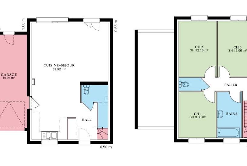  Vente Terrain + Maison - Terrain : 1 316m² - Maison : 79m² à Esclainvillers (80250) 