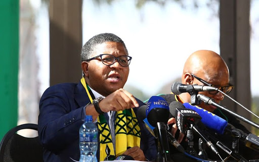 02/07/2017. Minister of Police, Fikile Mbalula briefs the media on organisational renewal document that was presented to the ANC Policy Conference held at Nasrec Picture: Masi Losi/Sunday Times