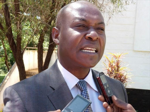 EACC Central deputy director Jackson Mue in Embu town on Monday /REUBEN GITHINJI