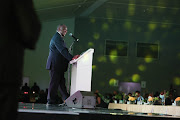 Cyril Ramaphosa shares a smile with the audience as he delivers the keynote address during the fundraiser on January 7 2022 at the Ranch Resort, near Polokwane, Limpopo. 