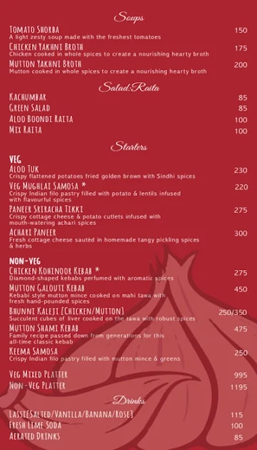 Masalaesque menu 