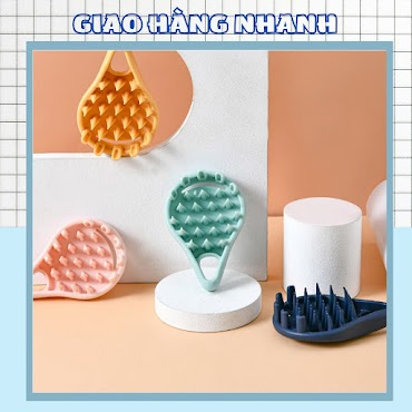 Lược Gội Đầu Gai Silicon Masage Thư Giãn, Làm Sạch Da Đầu, Tẩy Tế Bào Chết Khi Gội Đầu 88280 Shop Giao Hàng Nhanh