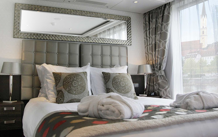 Relax in a stateroom aboard AmaPrima and take in views along the Rhine and Danube rivers. 