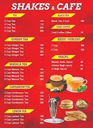 Shakes & Cafe menu 1