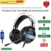 Tai Nghe Chụp Tai Gaming Ziyou Mc Q9 Có Đèn Led Đổi Màu Có Mic Đàm Thoại Cho Máy Tính, Laptop