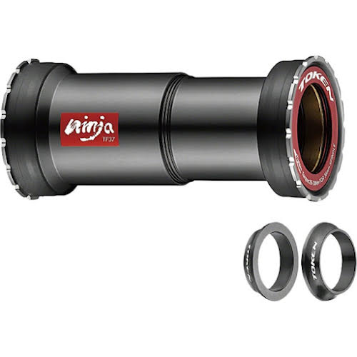 Token Ninja TF46386 Press Fit Double-Thread Bottom Bracket - PF30, BB386/BB392, Black