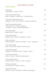 The Burger Bistro menu 1