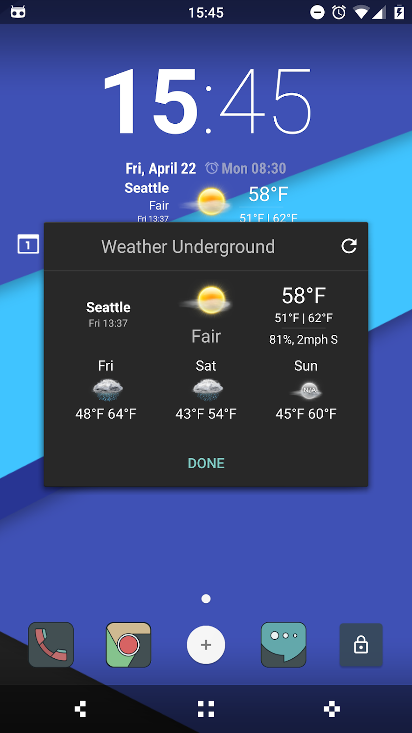 WU CM Weather Provider Screen 1