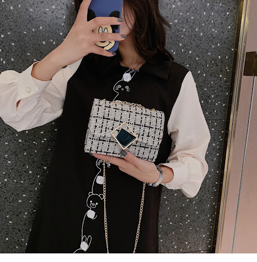Title 7, Korean Girl Woolen Cloth Chain Small Square Bag...