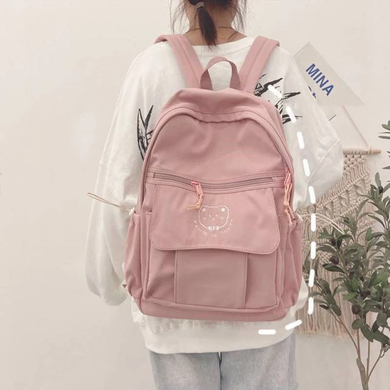 Schooltas Meisje College Schattig Canvas — Perfect voor Studenten. Schattig ontwerp, Ruime Capaciteit, en Modieuze Stijl voor Dagelijks Gebruik.