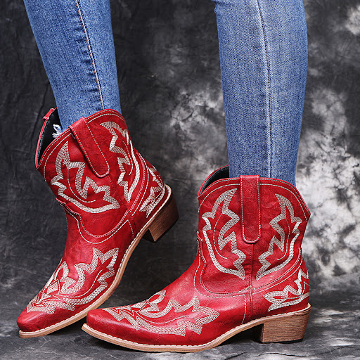 Title 4, Womens embroidered cowboy boots with wedge hee...