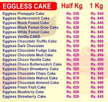 Cake Mandi menu 