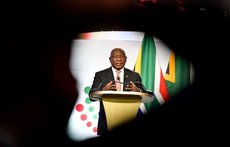 President Cyril Ramaphosa speaks at the fourth South African Investment Conference in Sandton.