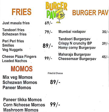 Burger Pav Cafe menu 