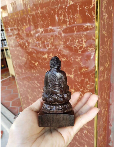 Title 2, Pure Natural Black Wood Sakyamuni Buddha Carvin...