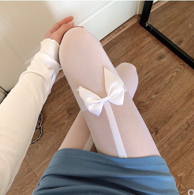 Title 1, Womens Splicing White Suspender High Stockings...