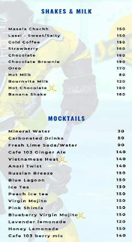 Cafe 103 menu 1