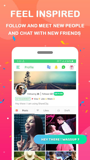 ShareClip  Share Trending Status Videos  Chat