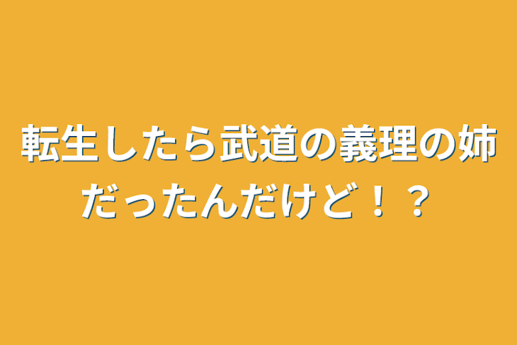 「転生したら武道の義理の姉だったんだけど！？」のメインビジュアル