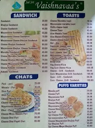 Sri Vaishnavaa's Chat Shop menu 2