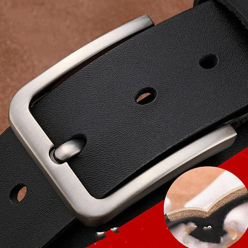 Title 8, Mens Single-Layer Perforated Leather Belt Brea...