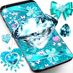 Cover Image of Download Turquoise blue diamond glitter live wallpaper 12.3 APK