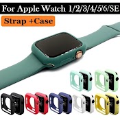 Bộ Dây Đeo Đồng Hồ Và Vỏ Bọc Đồng Hồ Bằng Silicon Cho Đồng Hồ Minh Apple Watch Series 6 5 4 3 2 1 Se Cỡ 38 40 42 44Mm