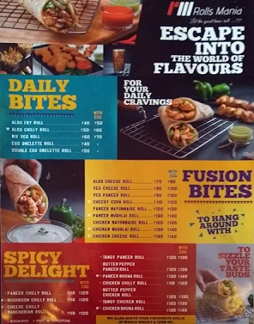 Rolls Mania menu 