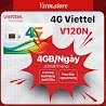 Sim 4G Viettel V120N Data 4Gb/ Ngày - Miễn Phí Gọi Nội Mạng - 50 Phút Gọi Ngoại Mạng