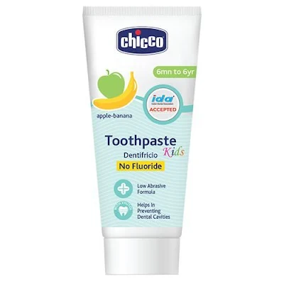Chicco Toothpaste - Mela-apple Banana, 6m+, No Fluoride - 50 g
