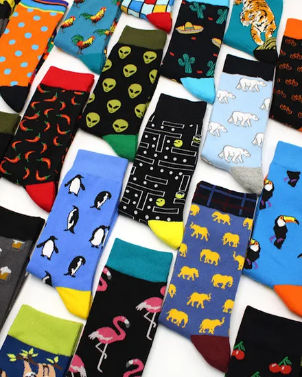 2021 New Hiphop Cotton Men Socks Harajuku Happy Funny ani... - 1