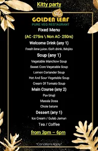 Golden Leaf menu 1