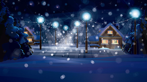 Christmas night.Live wallpaper