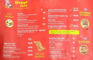 Street Cafe menu 
