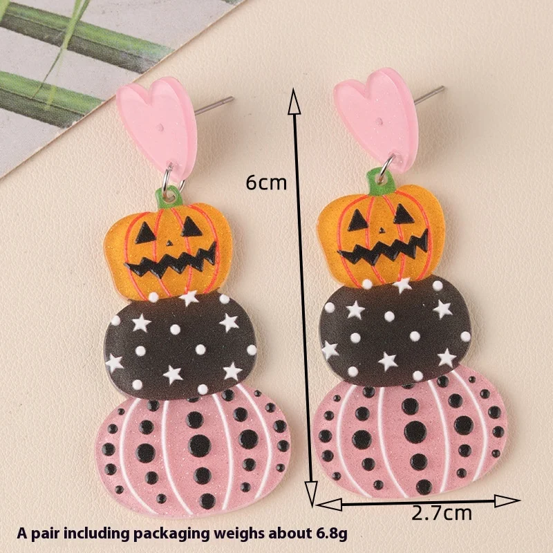 Title 5, Pendientes acrílicos de Halloween para mujer E...