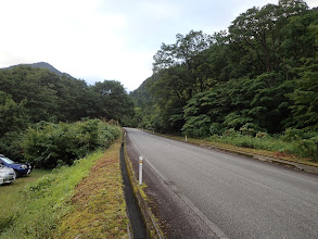 登山者駐車場前