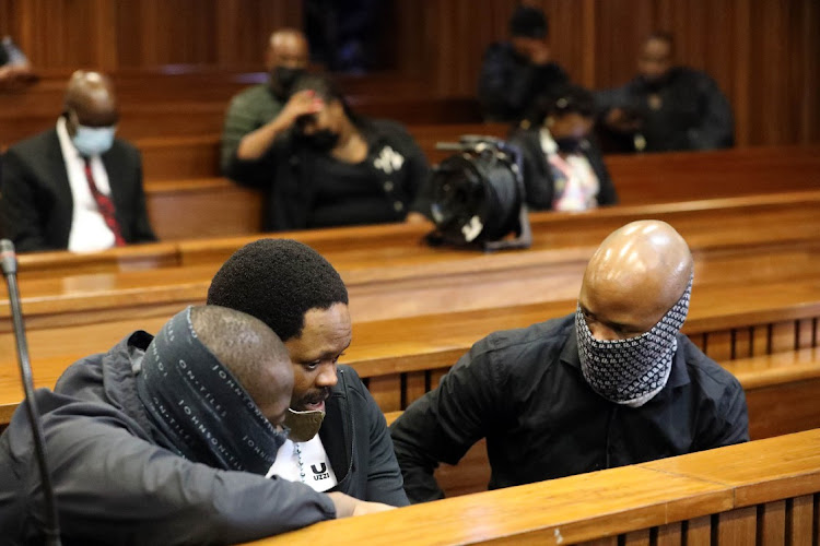The suspects accused in Senzo Meyiwa's murder appearing in court 28/04/2022.