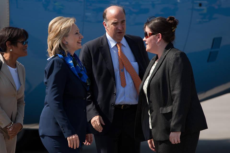 Then-Secretary of State Hillary Clinton during a visit to Port-au-Prince, Haiti, Jan. 30, 2011.