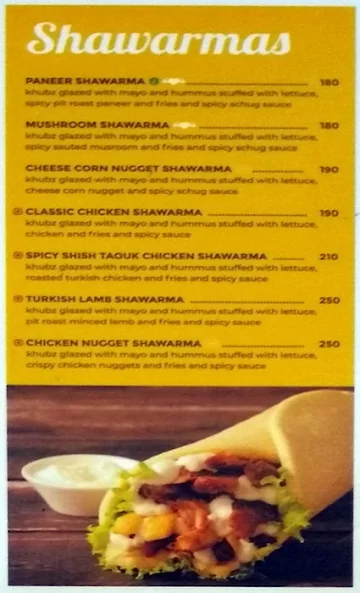 Falafel's menu 