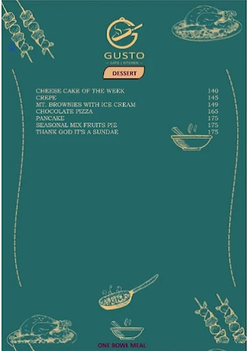 Gusto Cafe & Kitchen menu 