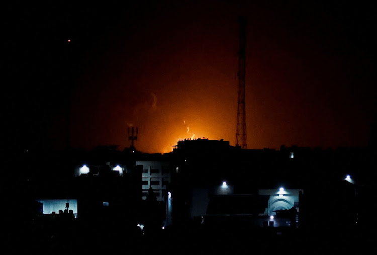 Smoke and flames rise during Israeli airstrikes in Gaza City, February 2 2023. Picture: MOHAMMED SALEM/REUTERS