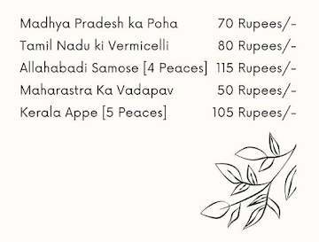 Namaste Bharat menu 