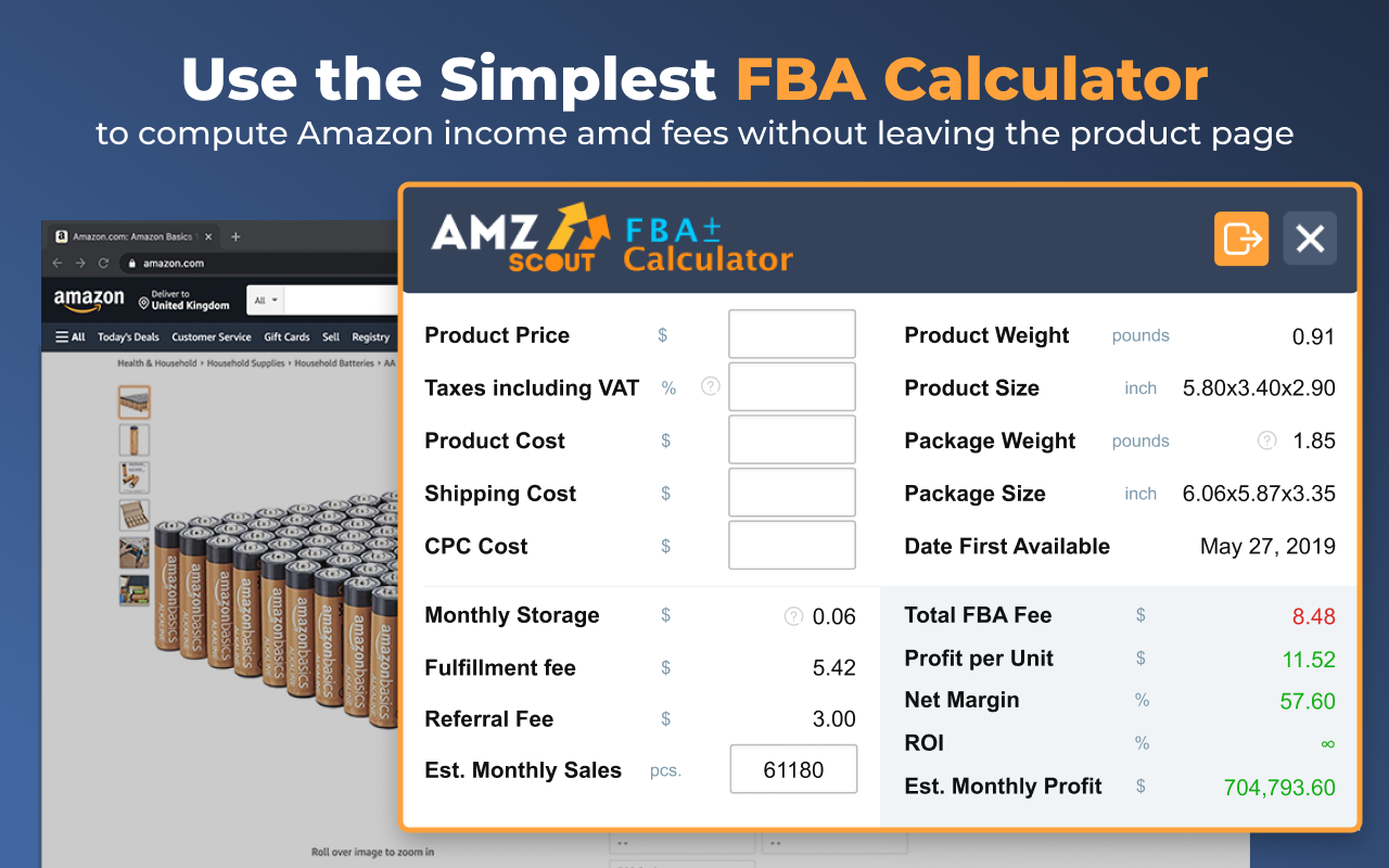Amazon FBA Calculator Free by AMZScout Preview image 6