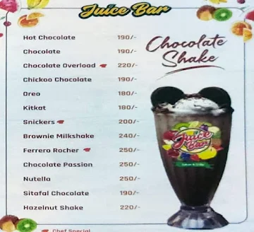 Juice Bar menu 