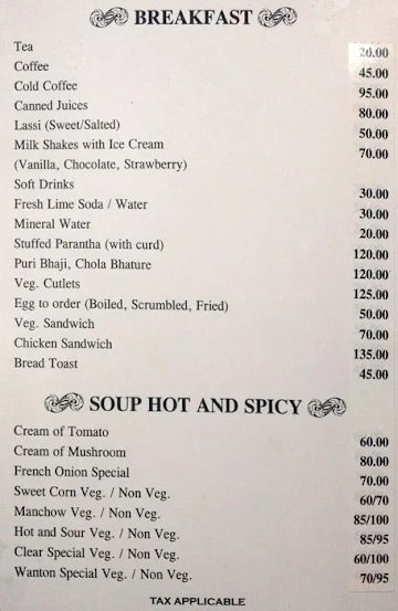 2Q's - Hotel Taksonz menu 