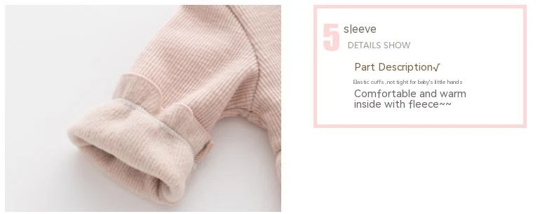 Fleece gevoerde jumpsuit met strik voor babymeisjes Houd je kleintje warm en comfortabel met deze zachte jumpsuit, perfect voor koude dagen en knuffelmomenten.