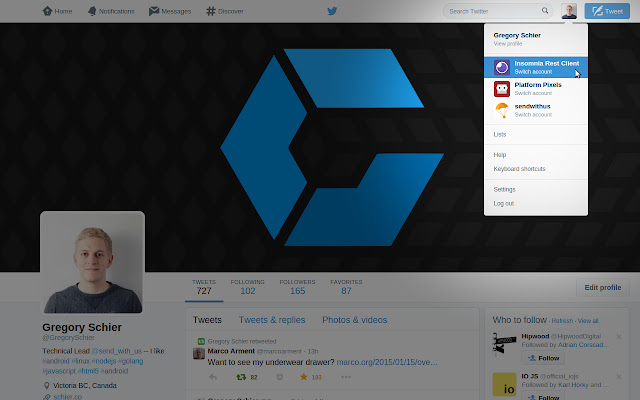 Twitter Login Manager chrome extension