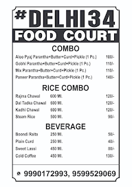 Delhi 34 Food Court menu 2